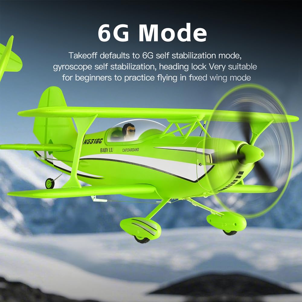RC-Flugzeug A310 Doppeldecker Ferngesteuertes Flugzeug für Erwachsene Anfänger 3D/6G Brushless 2,4G Starrflügel-Fernsteuerungsflugzeug mit 2 Batterien