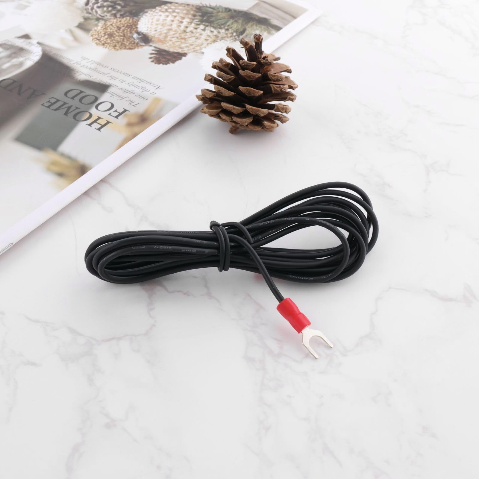 Przewód uziemiający do gramofonu, 2 m, przewód uziemiający HiFi z kablem 18 AWG i 5 mm wtyk U do magnetycznych gramofonów, 2 sztuki