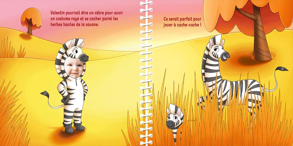 Livre personnalisé pour Enfant avec prénom et Photo | en Route pour la Savane | Cadeau Original
