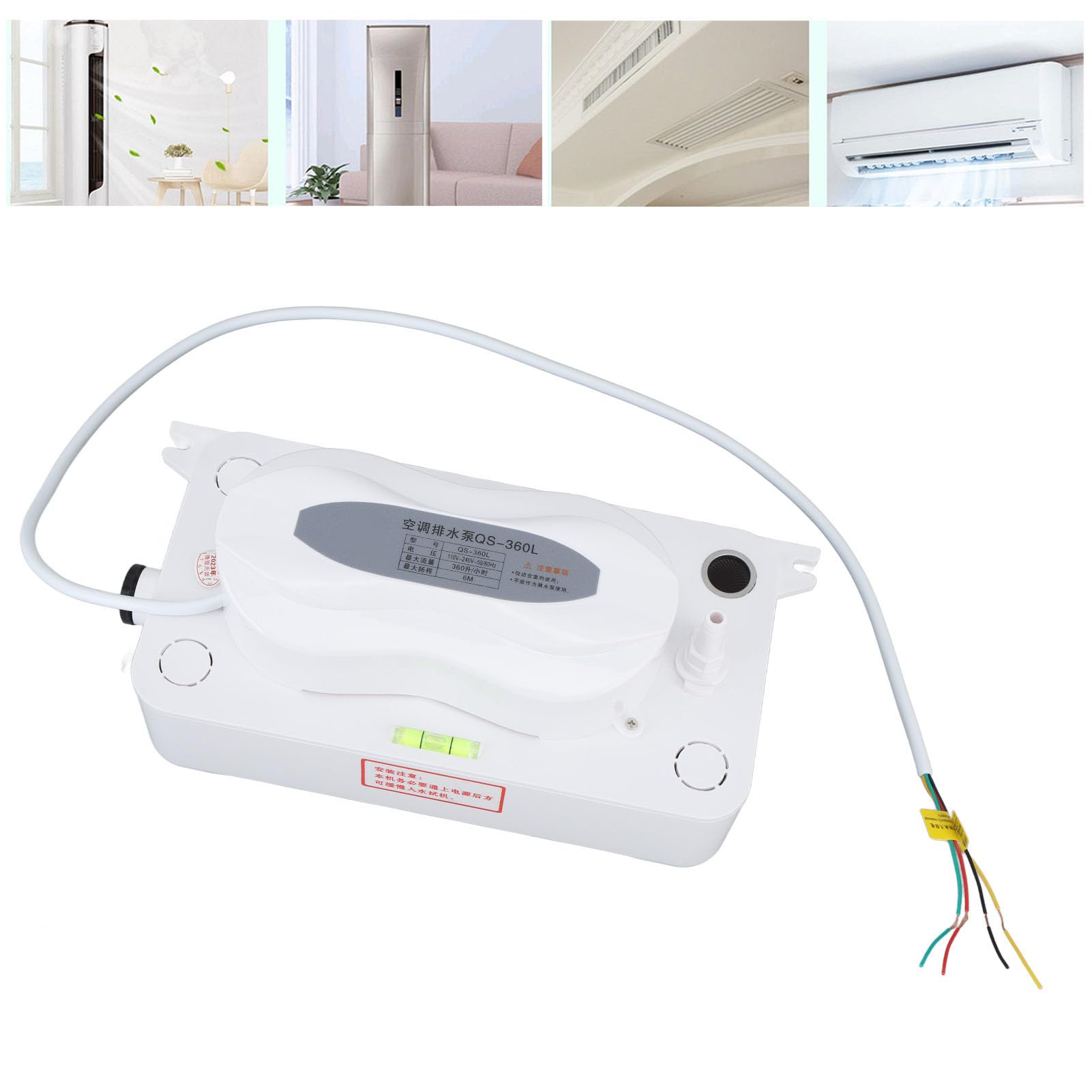 Pompa di Condensa ABS Pompa di Scarico AC Automatica 1800 Ml 360 L H 6 M Sollevamento 29 DB per Mini Condizionatore Split Deumidificatore per Uso Interno con Livellatore