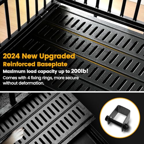 Oranland 48 Inch Heavy Duty Indestructible Dog Crate,2024 New Upgraded Reinforced Baseplate For Large Dogs,Xl Dog Crate For High Anxiety Dogs/Max Load Capacity 200Lbs/Double Door With Wheels thumb #1