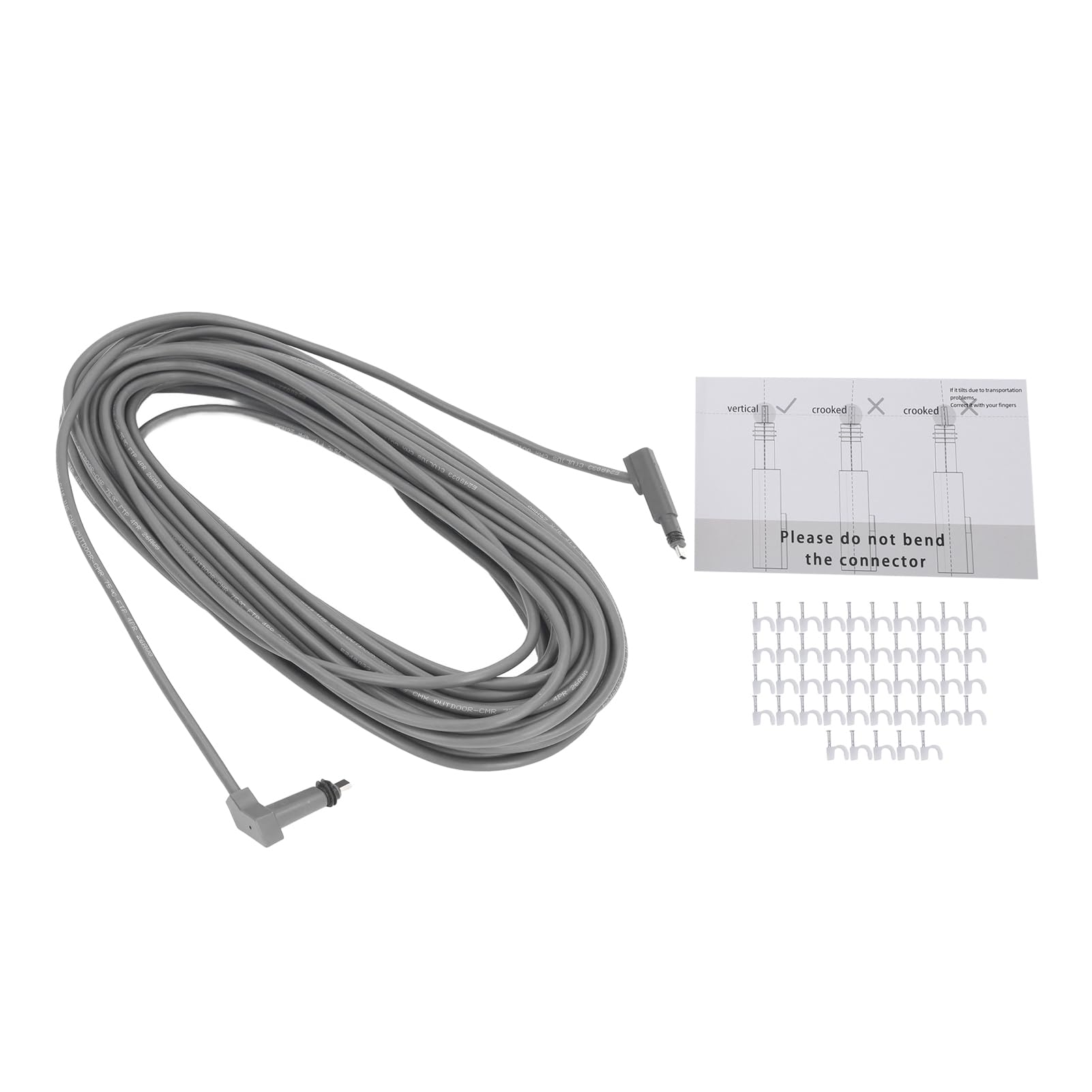 Kit Internet Satellitare, Cavo V2, Ricambio Professionale per Cavo di Prolunga per Cavo Kit Clip per Cavi per Satellite Rettangolare