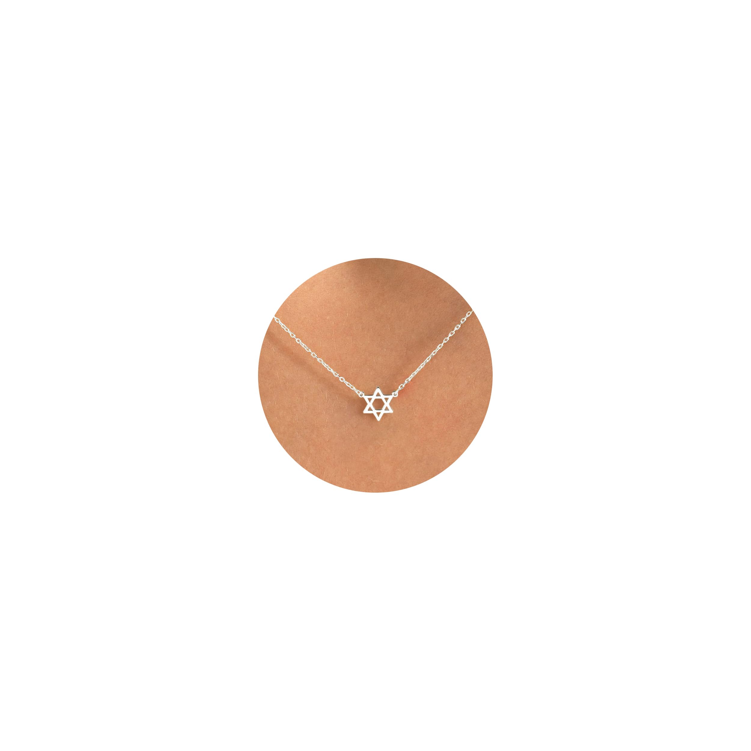 PRTGL Kette Damen – 14K Weißgoldfarben Zierliche Silber Kette mit Herz-, Mond- & Stern-, Blume-, Schmetterling- & Tiermotiv Kreuz-, Softball-,Flugzeug-,Anhänger Halskette