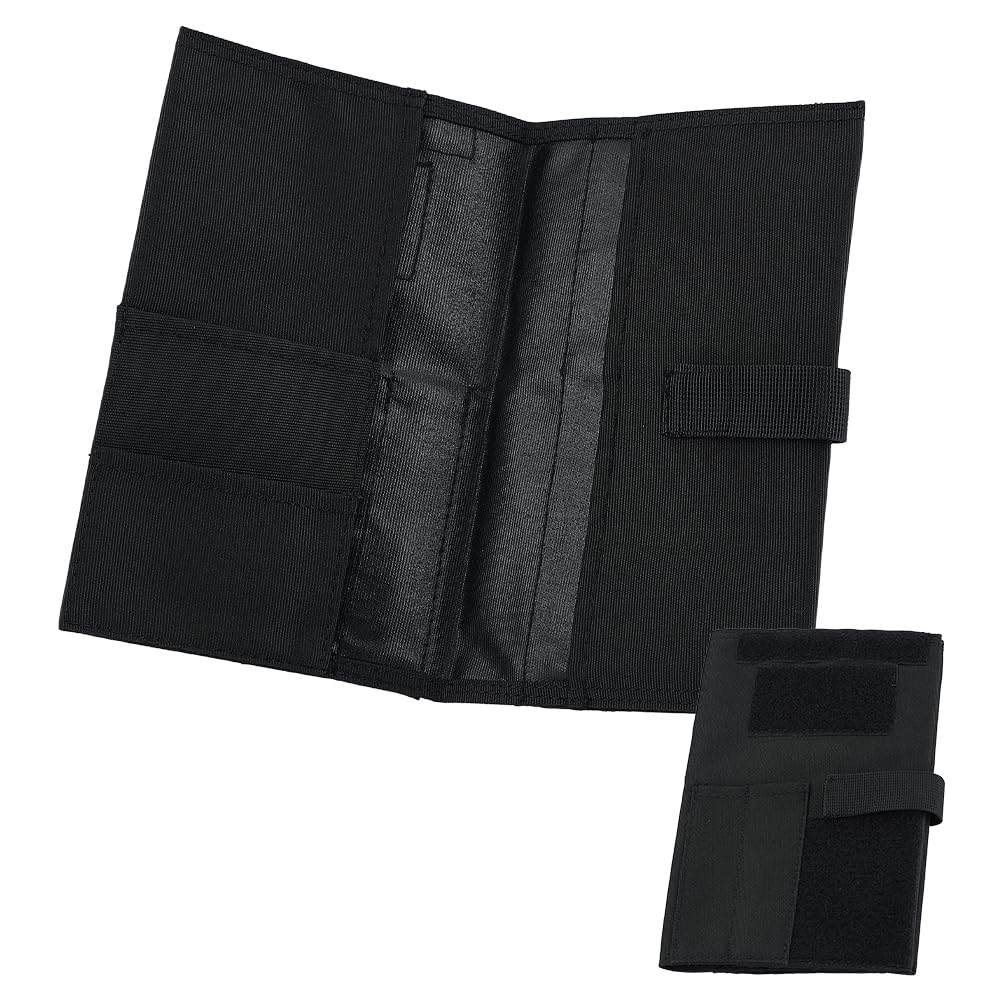 OLYCRAFT Tactical Book Covers for 14x20cm Books Black Book Protective Holder Journal Notebook Cover Tactical Field Notebook Cover for Out-Work Travels Office Protecting Notesbook-15x22cm