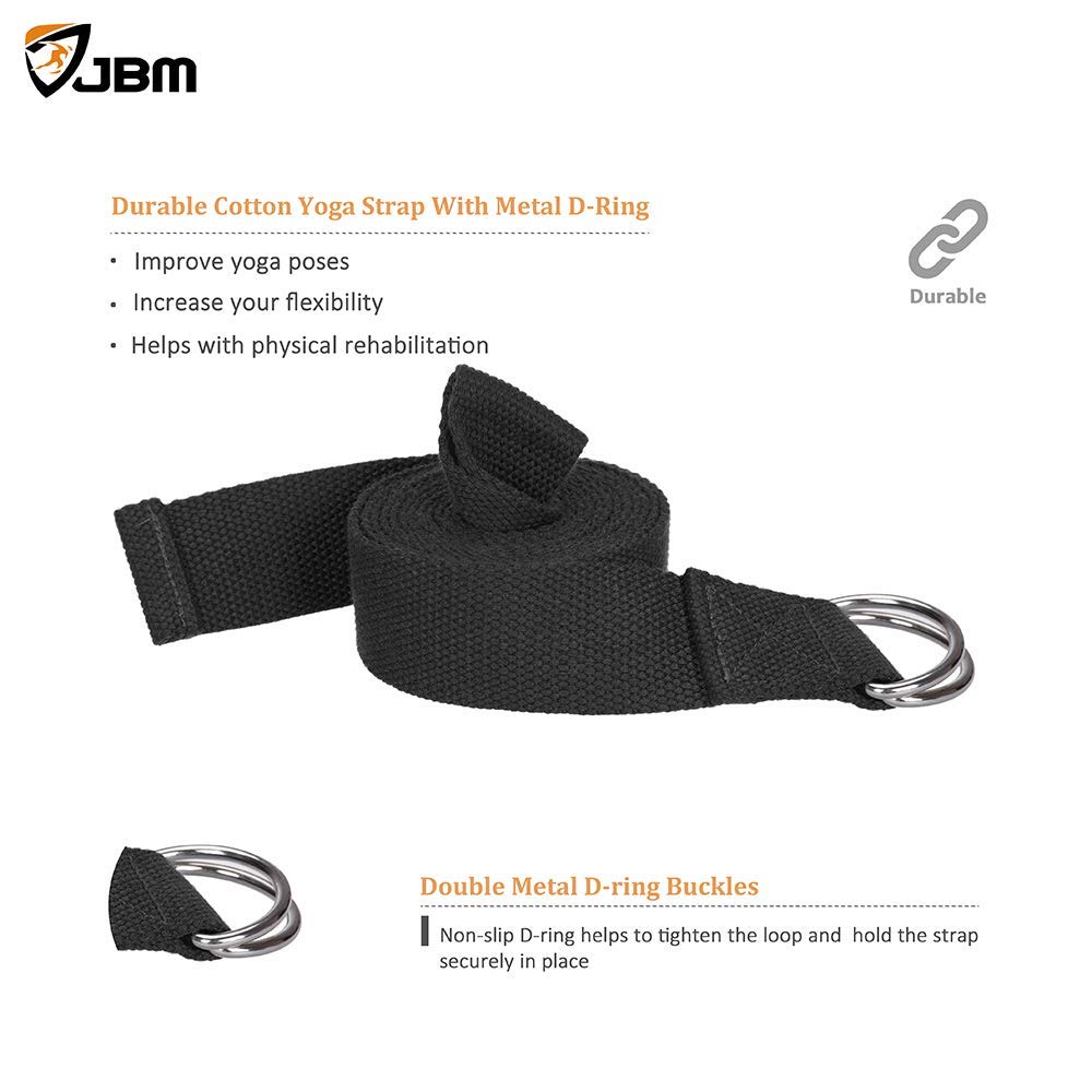 JBM Yoga Block plus Strap with Metal DRing Yoga Brick Yoga Block 2 Colors High Density EVA