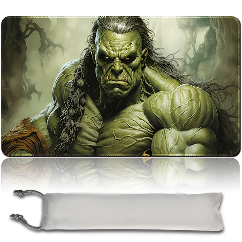 Board Game MTG Playmat Free Waterproof Bag, Sewn Edges,Card Enthusiasts TCG Playmat Mouse Pad MTG Game Mats With Zones (Original Playmat) (No Zone,Erhnam Djinn)