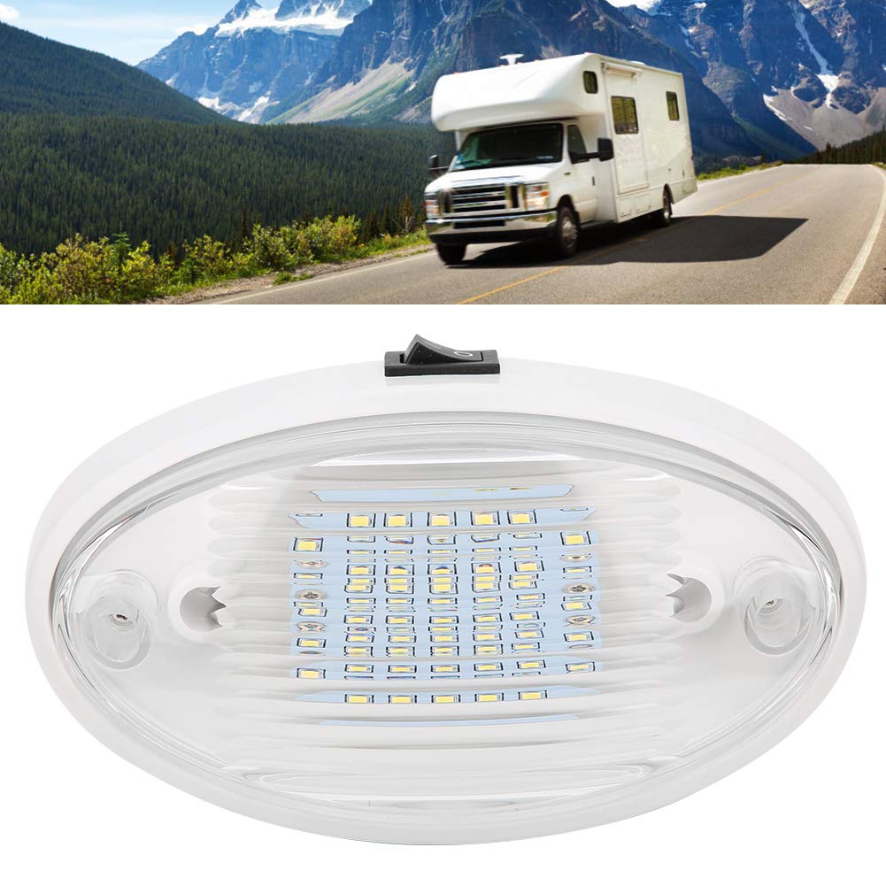 Luce di utilità per veranda esterna ovale a LED per camper, lampada da soffitto a LED ad alta luminosità da 12V 400lm per rimorchio di barche per yacht e camper