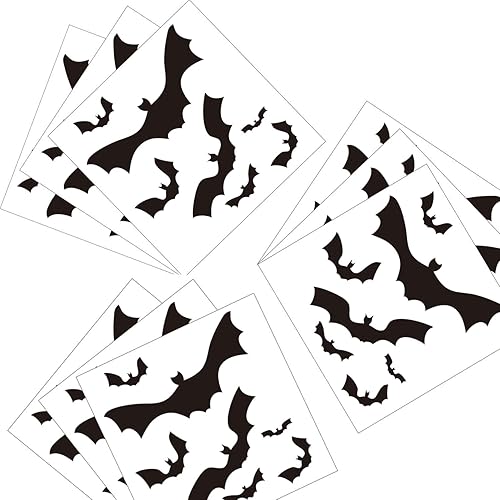 Tatuajes de murciélago de Halloween, tatuaje temporal de murciélago falso, calcomanía de tatuaje de cara de murciélago para adultos y niños, fiestas