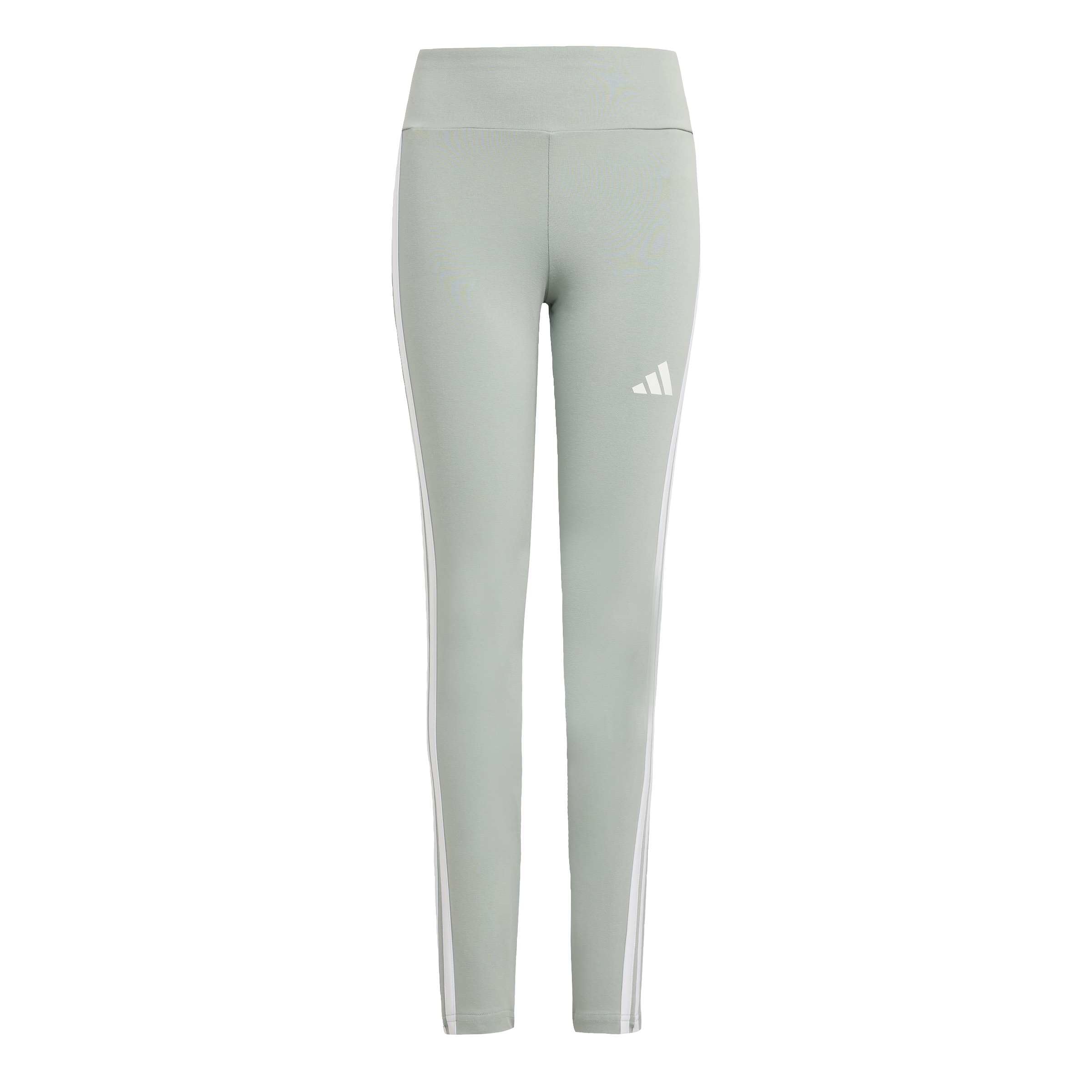 adidas Girl's Essentials 3 Stripes Leggings Tights, Wonder Sage/white, 9-10 Years