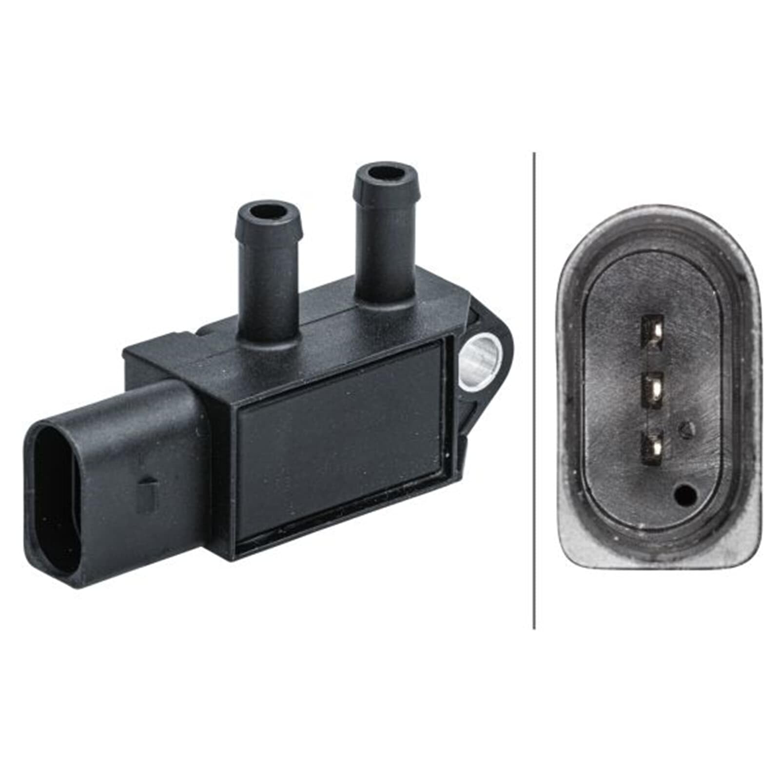 HELLA 6PP 009 409-621 Sensor, presión gas de escape - 3polos - atornillado | 6PP 009 409-621 apto para A1 A3 Ibiza Leon Toledo