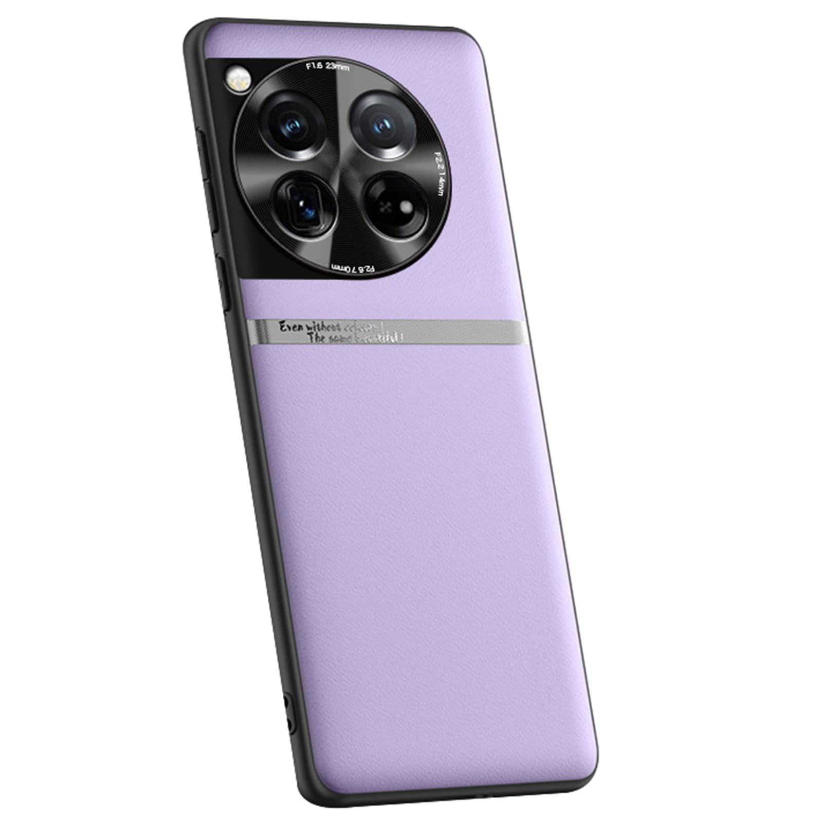 Funda para OnePlus 12 Pro de piel ultrafina con protector de cámara metálico en color púrpura