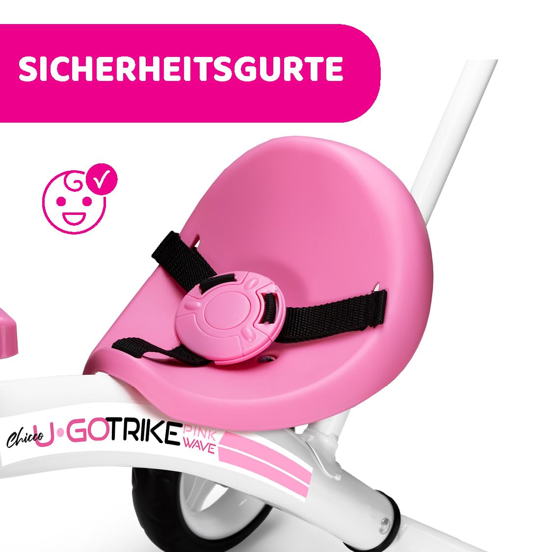 Chicco U-GO 2in1 Kinderdreirad, Dreirad für Mädchen und Jungen mit höhenverstellbarem Griff, Sicherheitsgurt und Ablagekorb, Max 20 kg, Kinderspielzeug ab 18 Monaten bis 5 Jahren
