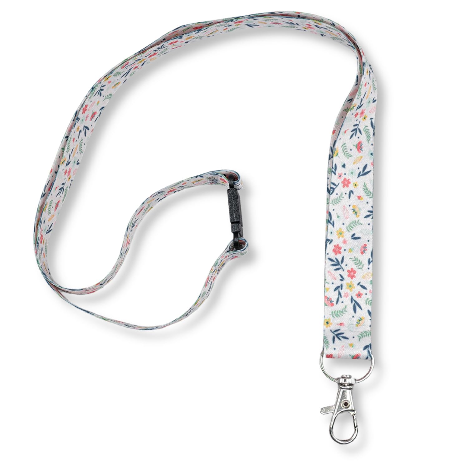 Avery Choker z metalowym karabińczykiem 2 cm - miękki satynowy poliester z recyklingu łańcuszek na identyfikator - identyfikator lanyard, uchwyt na kartę z klipsem zabezpieczającym