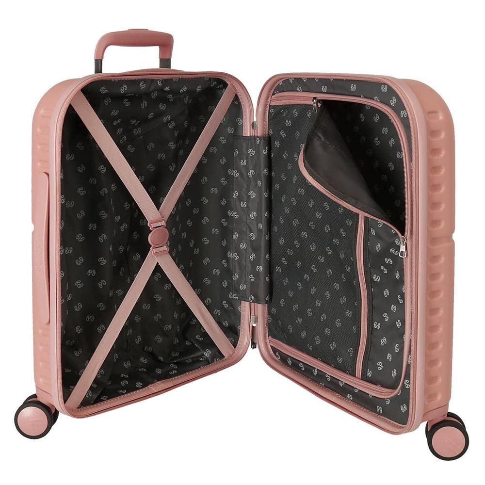 Pepe Jeans Carina Juego de maletas Rígida, Rosa, 4 Ruedas dobles