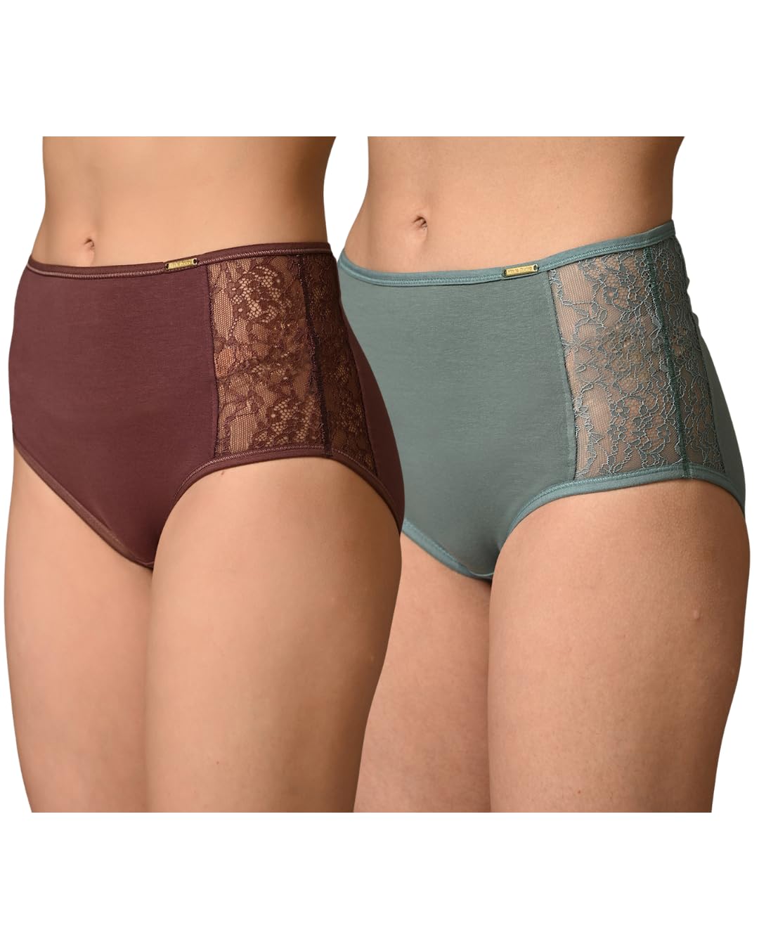 Women's Noelle Mid-Rise Brief Panties - Comfortable Everyday Underwear, Grapse & Pista (Pack of 2)-image-39