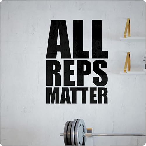 My Vinyl Story All REPS Matter Calcomanía motivacional grande de pared de gimnasio con cita para el gimnasio en casa, yoga, ejercicio, fitness,