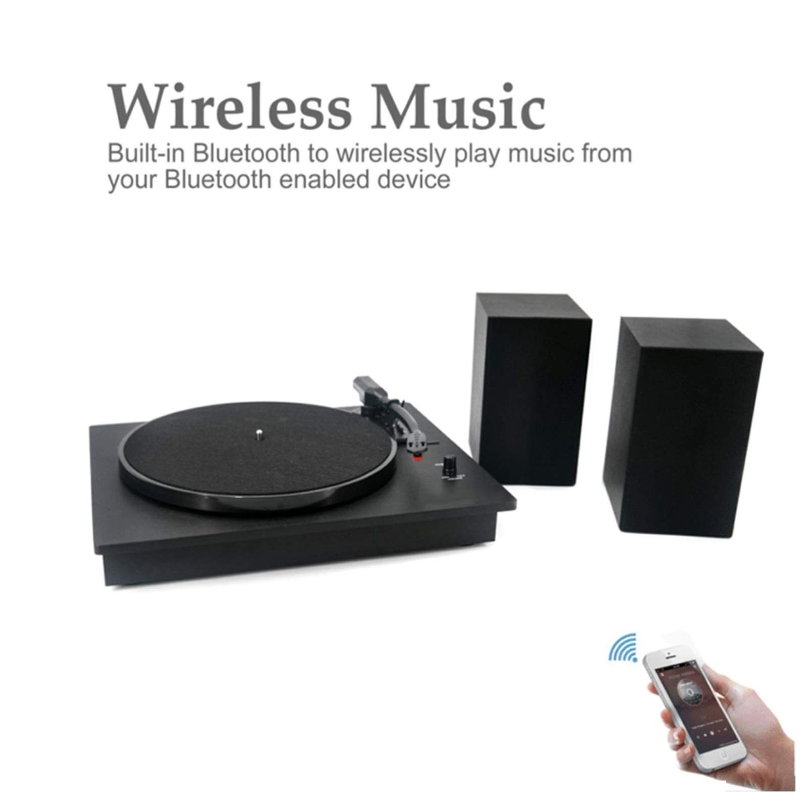 Giradischi in vinile, giradischi in vinile Bluetooth con potenti altoparlanti esterni, giradischi dischi a 33/45/78 giri/min, connessione wireless