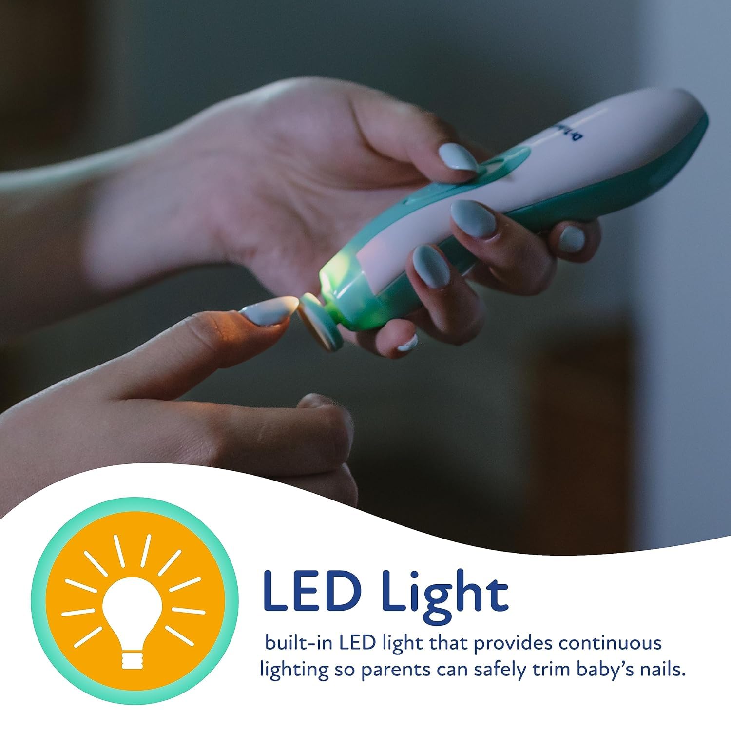Novo Baby Electric Nail Cutter New Born 0-6 Months with LED Light | Infant Nail File | Toddler Nail Clipper | Kids Nail Trimmer | Newborn Baby Products | Safe Grooming Kit with 6 Filer Heads (Multi) 2