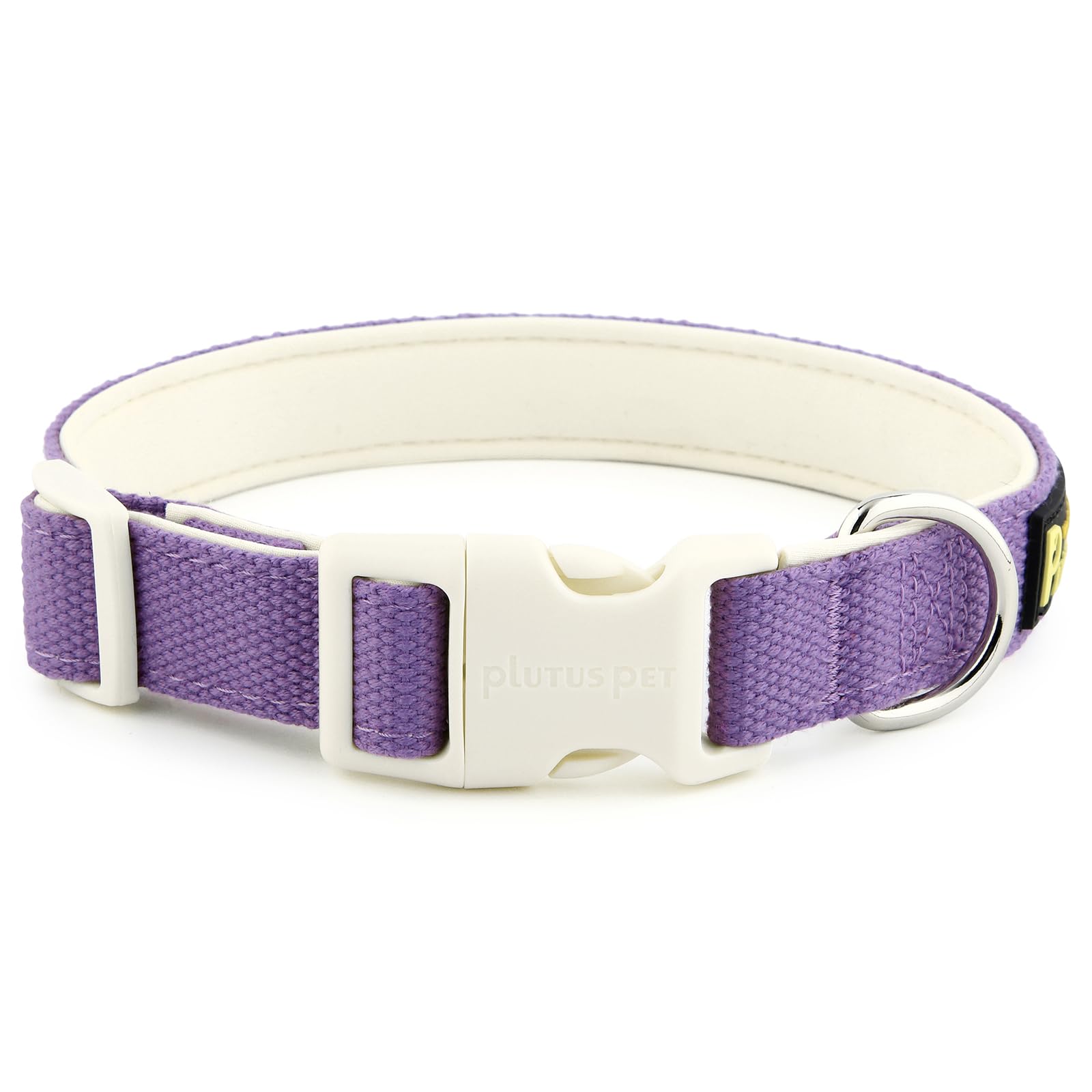 Plutus Pet Cotton Dog Collar, Heavy Duty Collar with Soft Padding, Adjustable and Comfortable for Small Medium and Large Dogs Purple, L