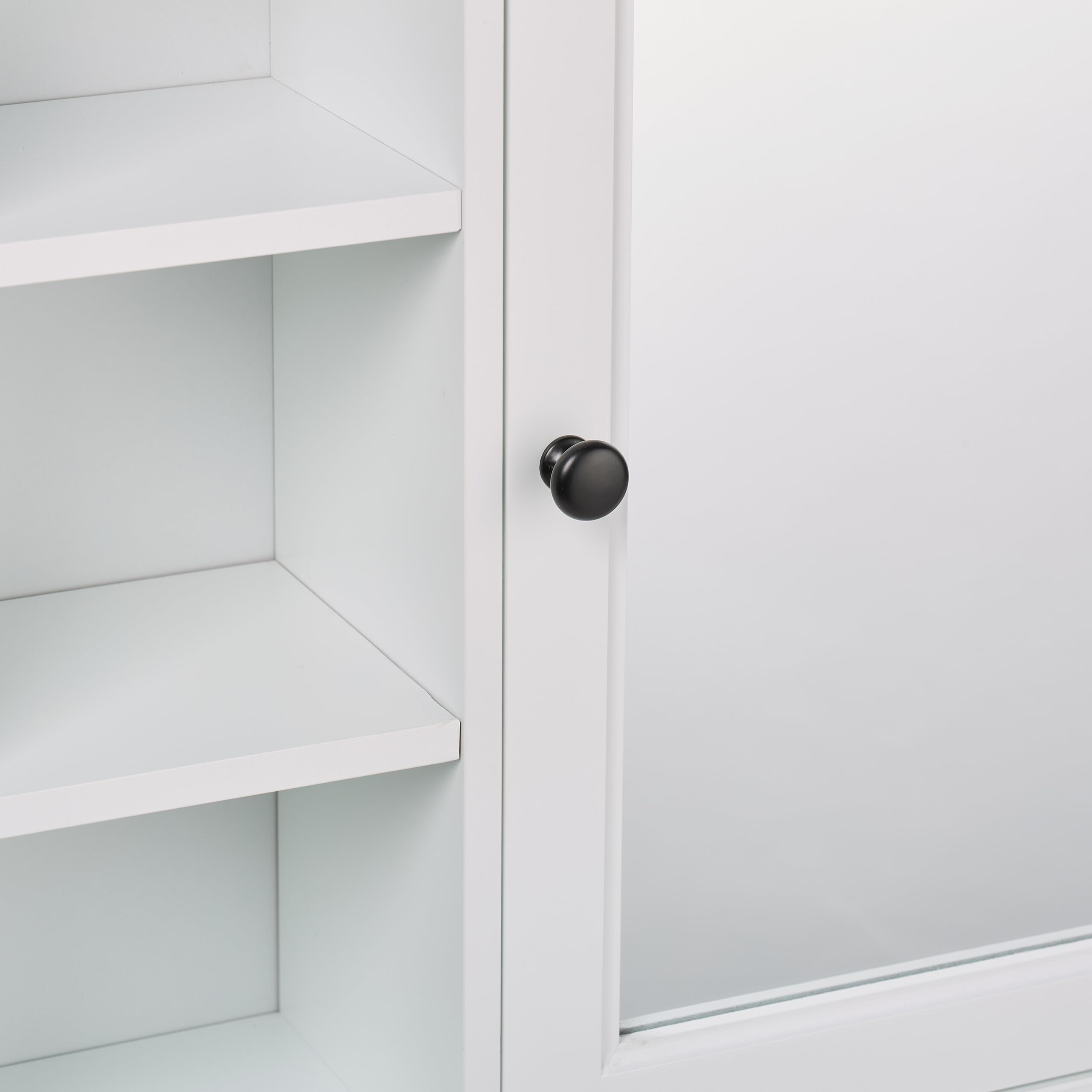 Relaxdays Armoire de Salle de Bain, Miroir, 3 étagères Ouvertes, 2 Compartiments, HxLxP : 48 x 60 x 18 cm, Blanche
