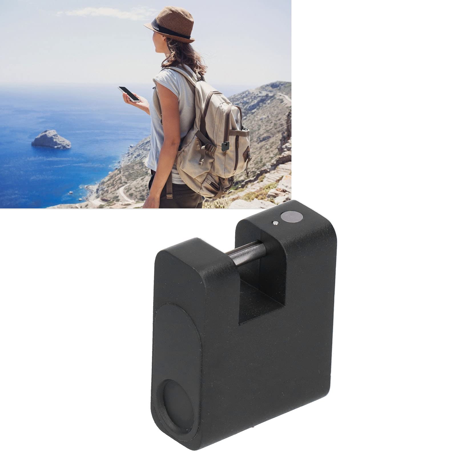 Candado de huellas dactilares seguro y elegante, ideal para maletas, mochilas y uso doméstico, aleación de zinc duradera y construcción de acero inoxidable