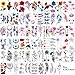 82 Sheets Flowers Temporary Tattoos Stickers, Roses, Butterflies and Multi-Colored Mixed Style Body Art Temporary Tattoos for Women, Girls or Kids