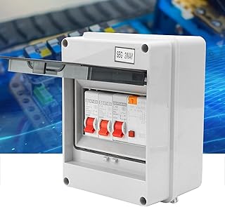 JZZANG Consumer Unit, 230/400V 2 Way Garage Caravan Consumer Unit 40A 30mA RCD + 2 MCB (6A + 16A), IP65 Water Proof Shield for Workshops