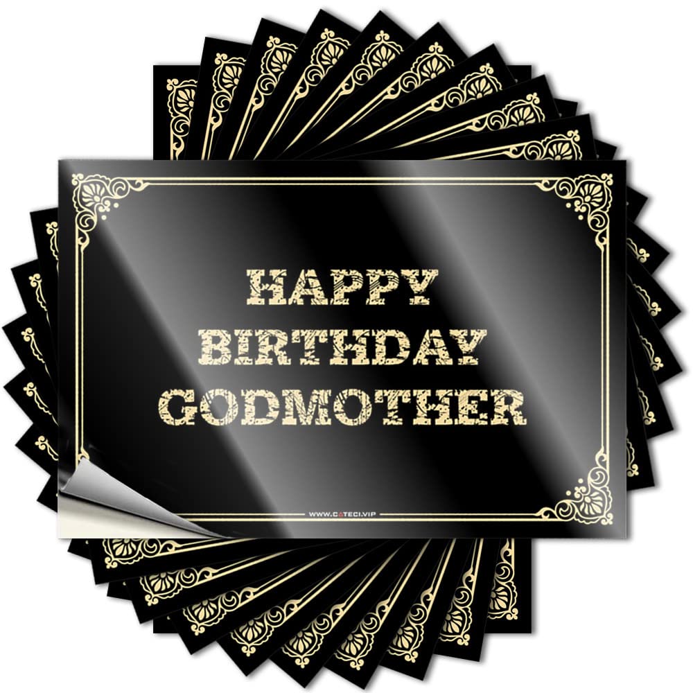 Fzfn Boys Colour Retro Room Decor, Tattoo Dart Wall Happy Birthday Godmother | Punk Waterproof Vinyl Stickers(6X9cm)