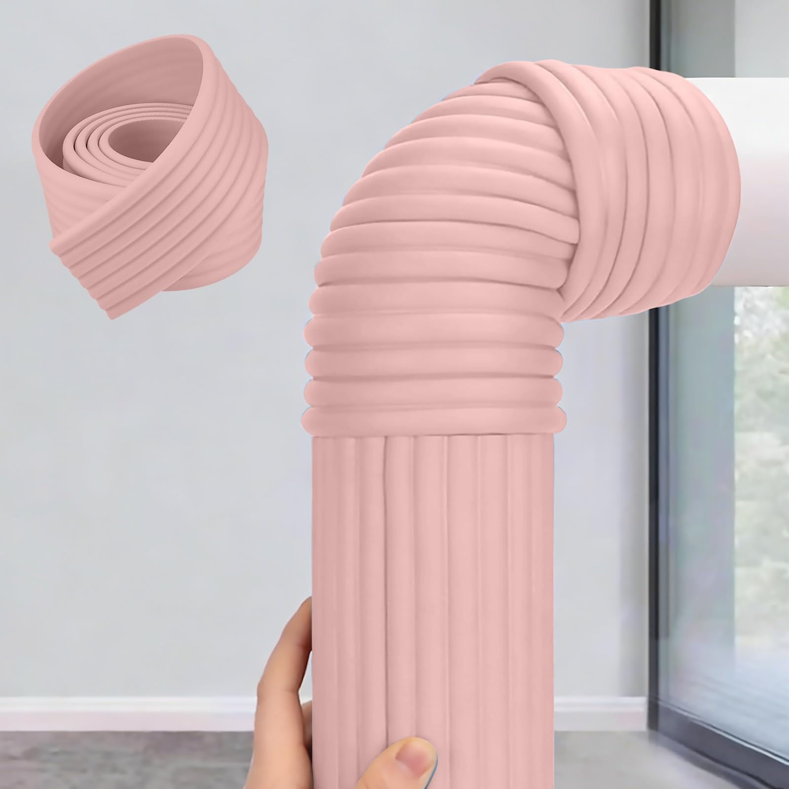Rohrisolierung - Selbstklebendes Rohrisolierungsfolie, Wasserrohrisolierung Baumwollrohr, Jedes Stück 2 M Lang, Hohe Dichte Heizungsrohr Mit Selbstkleber Lärmreduzierung(Pink,2pcs)