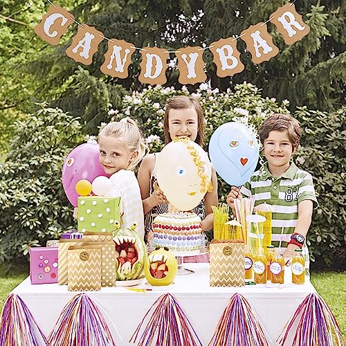 Kit de Candy Bar con 50 bolsas y pinzas de servicio para organizar mesas de dulces 7