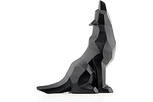 Black Wolf Howling Wolf Figurine Statue Home Decor