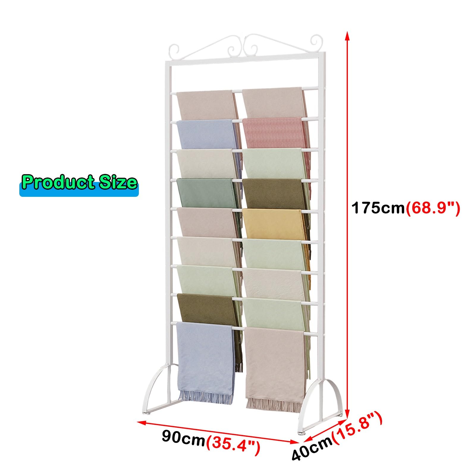 Perchas para bufandas de doble cara, organizador independiente y antideslizante para minoristas, manualidades, toallas, hiyabs, pantalones, estante de almacenamiento de cinta y estante para corbatas