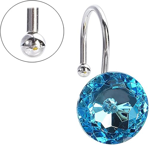 Miniatura 4 de Ganchos decorativos para cortina de ducha, 12 unidades, de acero inoxidable a prueba de óxido, ganchos decorativos para cortina de ducha, para baño,