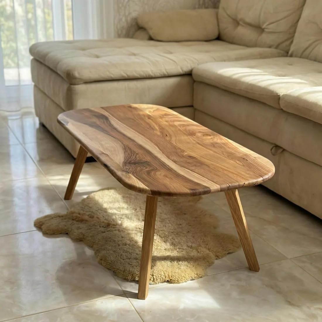 Wooden Expert Handmade Solid sheesham Wood Wood Coffee Table for Living Room Wooden – Modern Natural Finish, Minimalist Mid-Century Design Coffee Table for Living Room Wooden 2