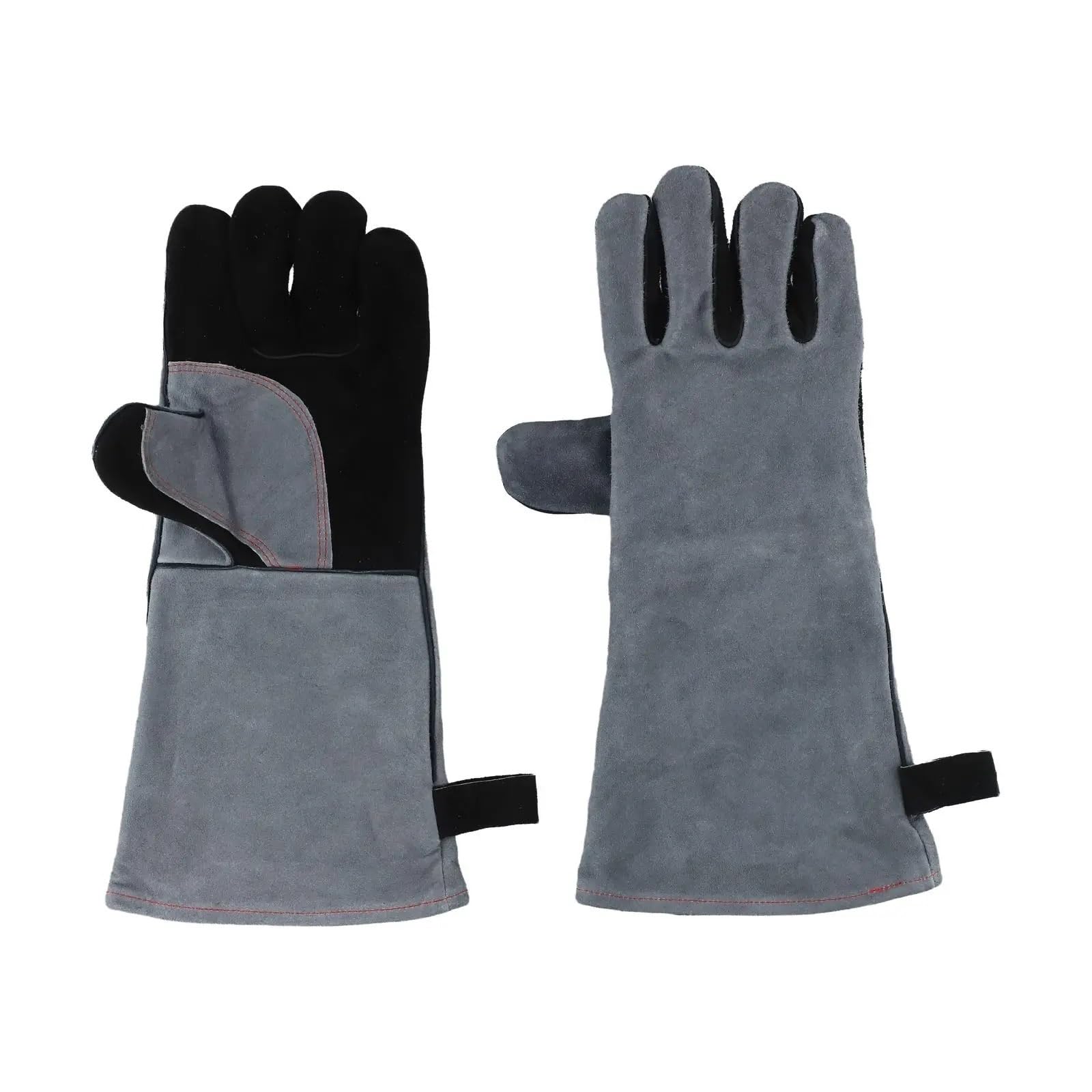 MRKU Baking Mitts Cooking oven gloves Heat Resistant Grill Insulated Leather Welding Forged For Metal Protective for Grilling
