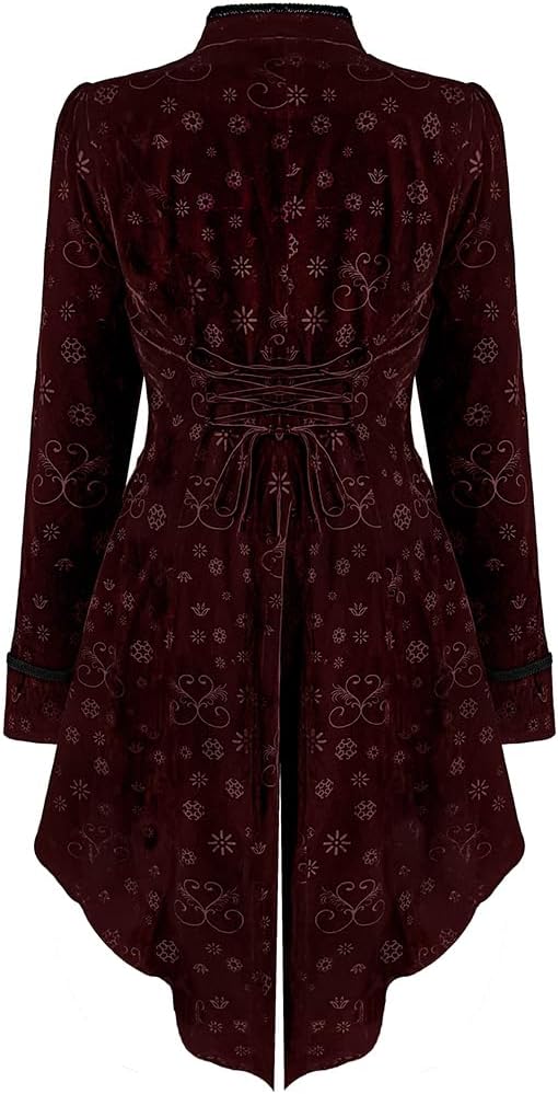 TZMAPU Medieval Retro Gothic Velvet Women's Coat, Formal Casual Work, Costume - Image 2