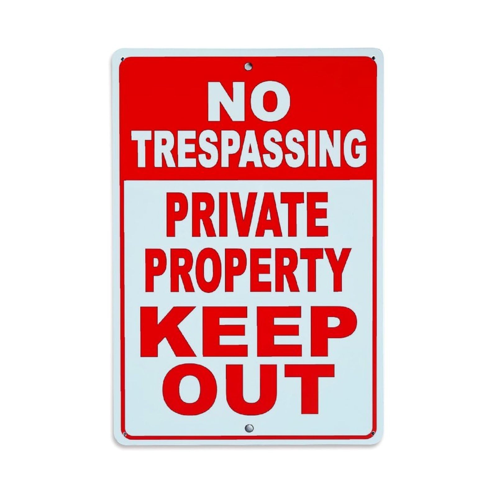 Jdyaojiesheng Vintage No Trespassing Private Property Keep Out_1 Tin Sign Retro Metal Wall Decor Metal Poster, Home Bar Garage Farmhouse Cafe Wall Art Decoration 8X12inches