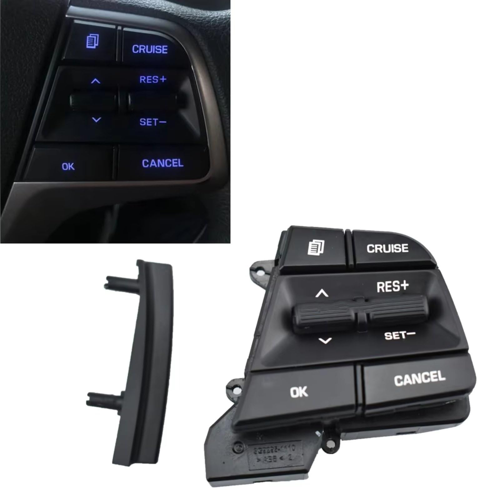 Compatible Con Hyundai Para Móvil Para Collar Para Solaris 2016 2017 2018 2019 Botón De Interruptor De Volante De Control De Crucero Del Lado Derecho autopartes(Right Side-wire)