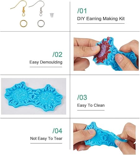 Vista 43 de Cheriswelry 6 moldes de silicona para mujeres embarazadas, moldes de resina con forma de corazón de 2.756-3.150 in para bricolaje, colgante