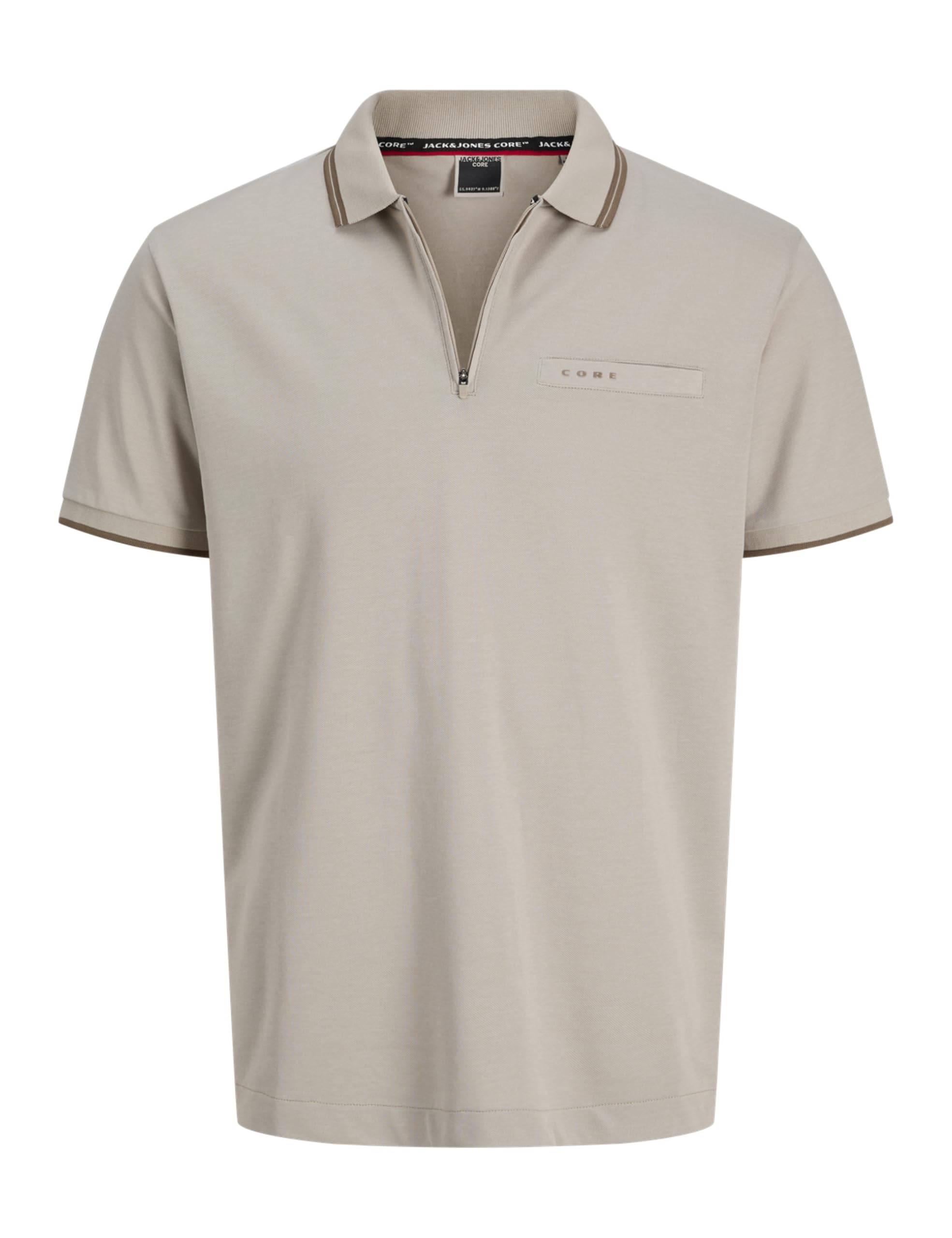 JACK & JONES Herren Jcofusion Branding Polo Zip Ss Sn