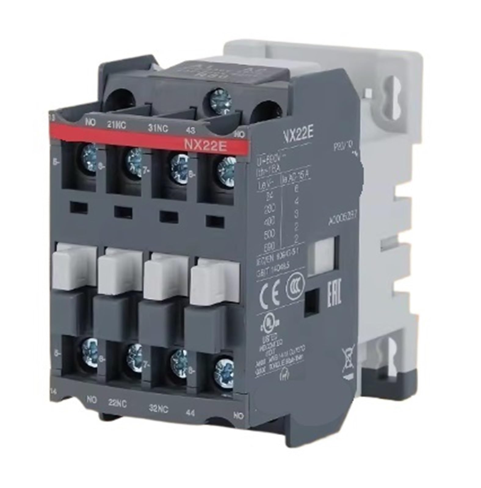 Relais NX22E-80 220V-230V et contacteurs auxiliaires pour circuits électriques industriels