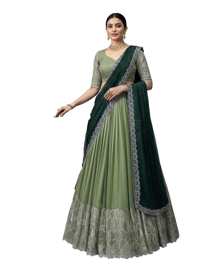 julee Women's Chiffon Embroidered Semi-Stitched Lehenga Choli Panvel LH Pista-01-picture-16