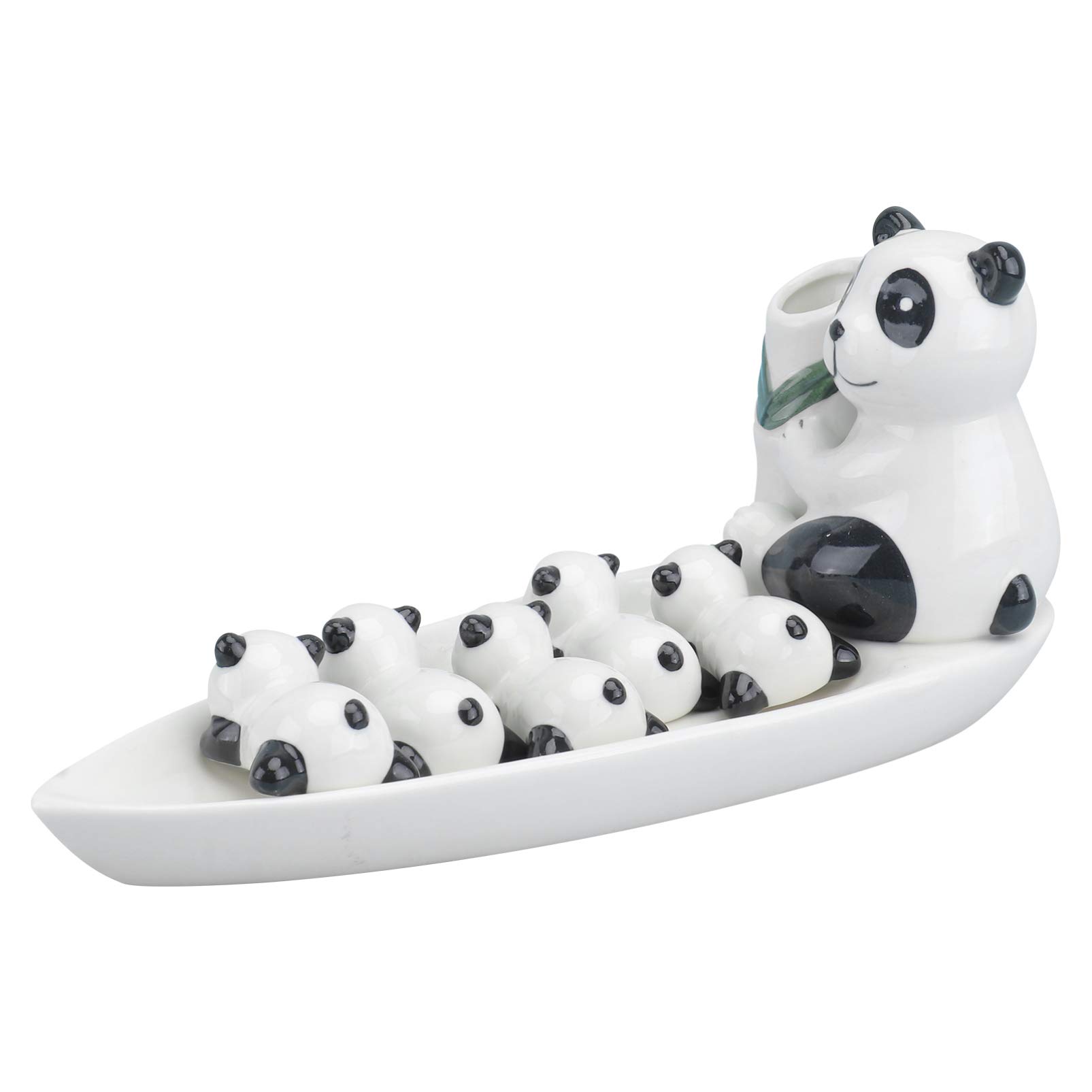 PRETYZOOM 1 Set Stäbchenhalter Essstäbchen Halter Keramik Panda Figur Statue Ornament Stäbchen Stehen Esslöffel Ständer Halter für Zuhause Geburtstag Ostern Party Tischdeko
