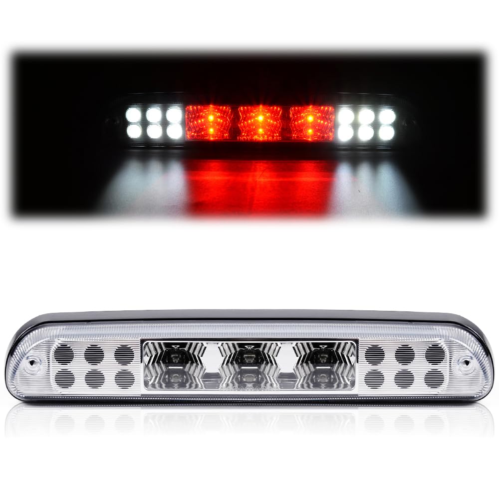 LED 3rd Brake Light, Compatible with 99-16 Ford F250 F350 F450 F550 Super Duty/Fit 93-11 Ranger/Fit 01-05 Ford Explorer/Fit 93-10 Mazda B-Series Clear Housing Clear Lens