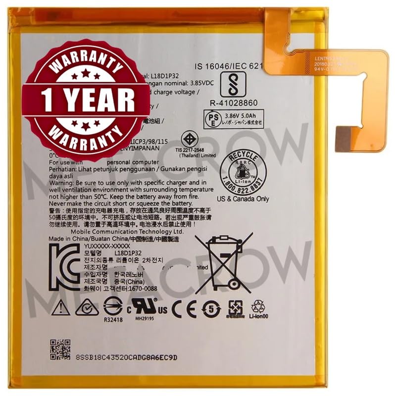 Image of Original L18D1P32 Battery Compatible for Lenovo Lenovo Tablet M10 TB-X605L, TB-X605F, TB-X605M, TB-X505X, X505F - 4850mAh - 1 Year Warranty MC11