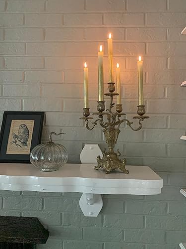 Miniatura 7 de Wondise - Velas cónicas sin llama con temporizador y control remoto, 9 pulgadas, funcionamiento a pilas, parpadeo realista, velas para ventana, para