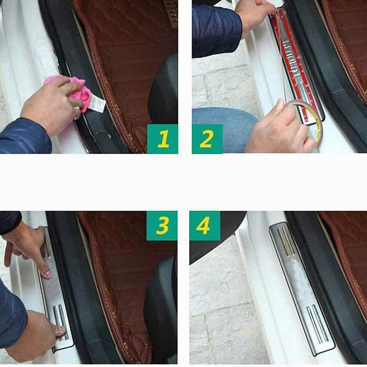 4 PièCes Inoxydable Protecteur Seuil Porte Voiture Plaque pour Citroen C1 C2 C3 C4 C5, AntidéRapant Anti-Rayures Protection seuil, Voiture Style Accessoires