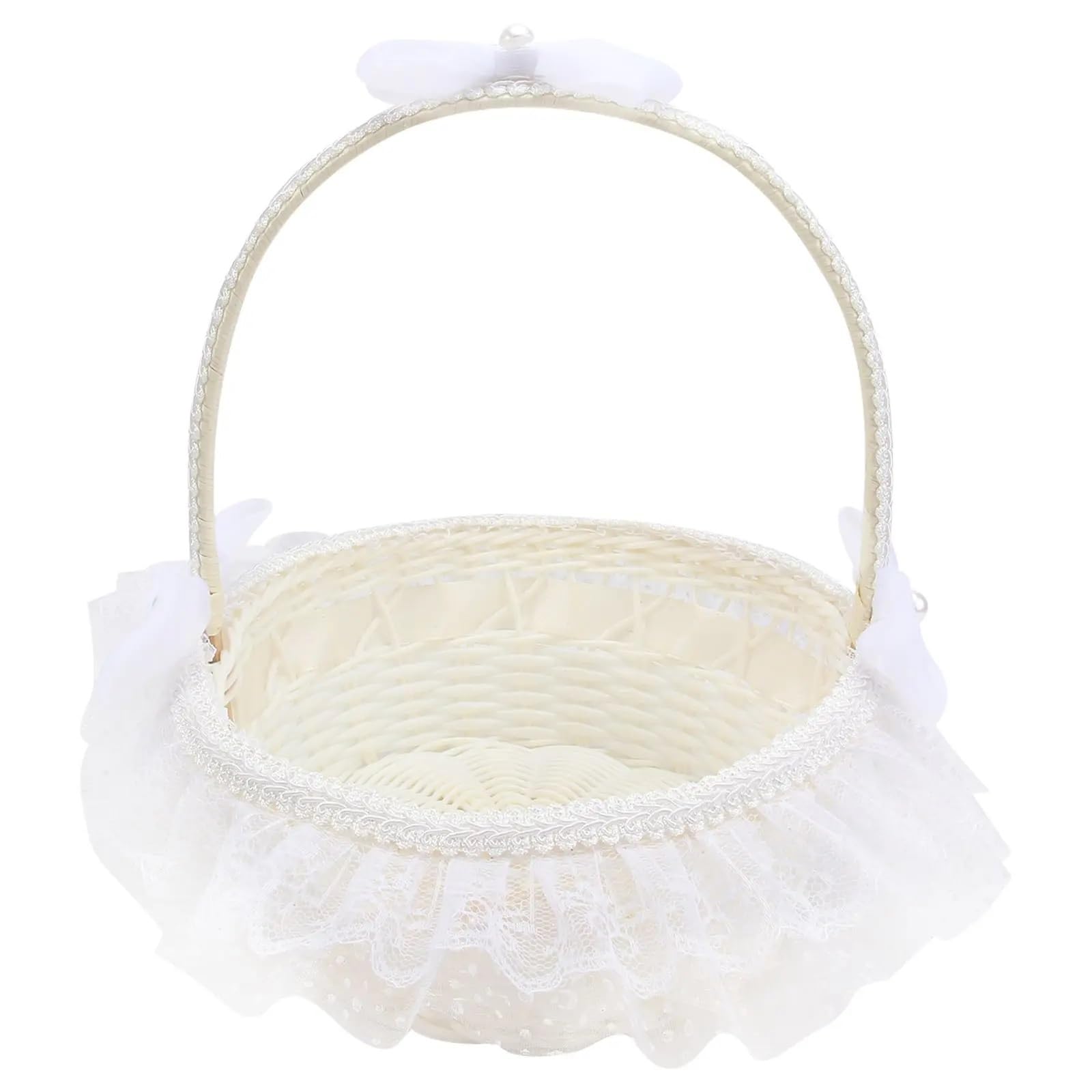 Wedding Flower Baskets, Flower Wicker Wedding Basket for Child Tulip Petal