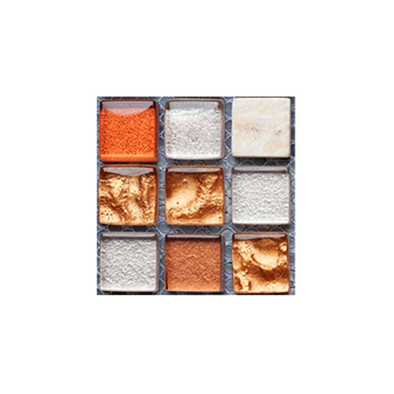 Stick On Tiles 10Pcs Mosaic Sticker Tiles Labelstock Bathroom Floor Tile Adhesive Kitchen Backsplash Chap Worktop Kitchen Decor 10x10cm(5)