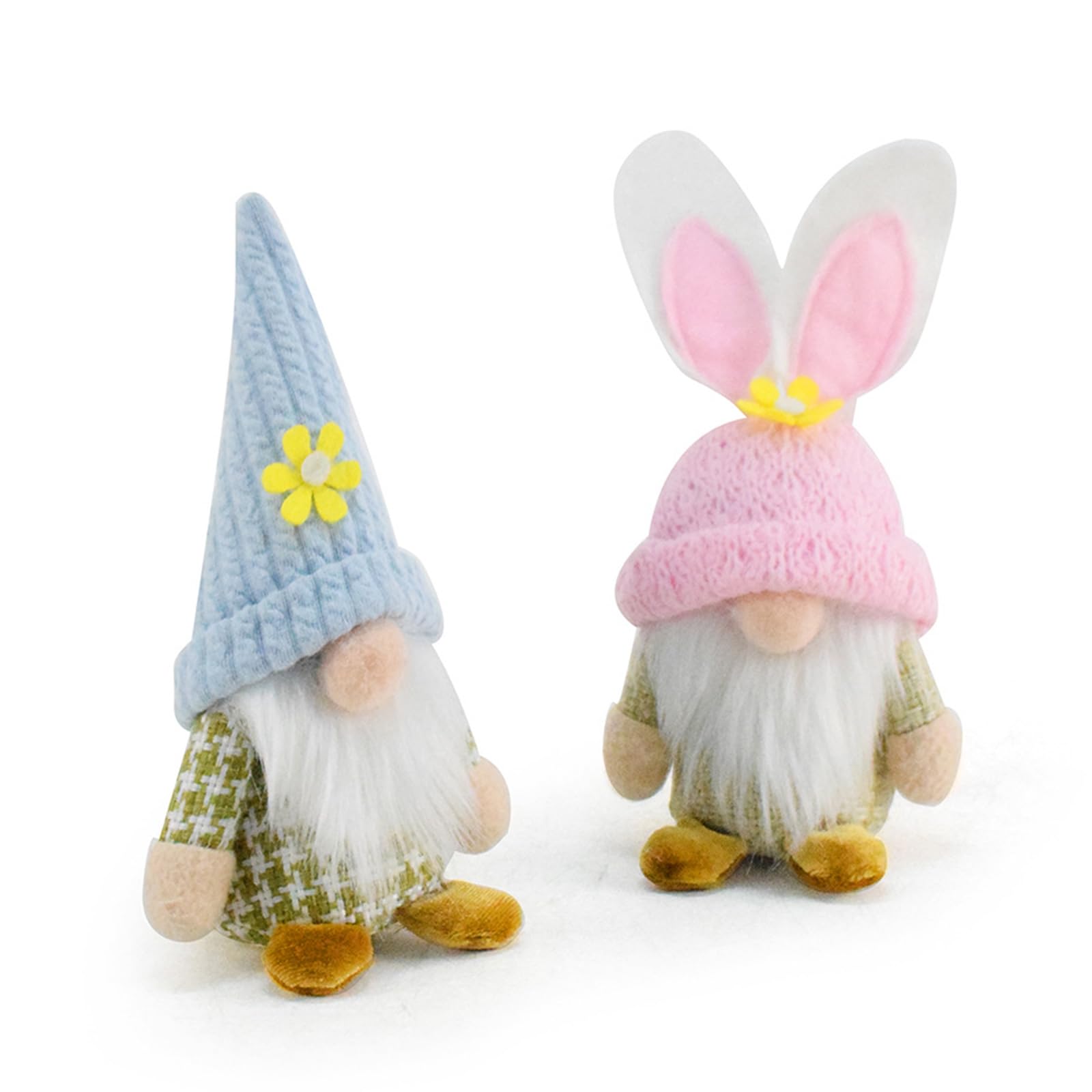 YROHGKPN Of 2 Easters Bunnies Gnomes Figurines Spring Dwarf Elves Dolls for Party and Farmhouses Home Tabletop Decoration Gnomes Dolls Ornaments